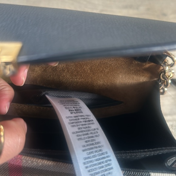 Burberry Authentic Small Macken House Check Derby Leather Crossbody Bag - Picture 6 of 7